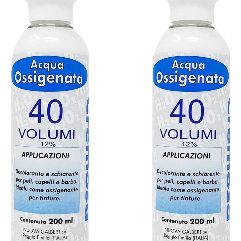 Kit 2 x Acqua Ossigenata Cremosa Professionale 40 Volumi per Tinta Made in Italy