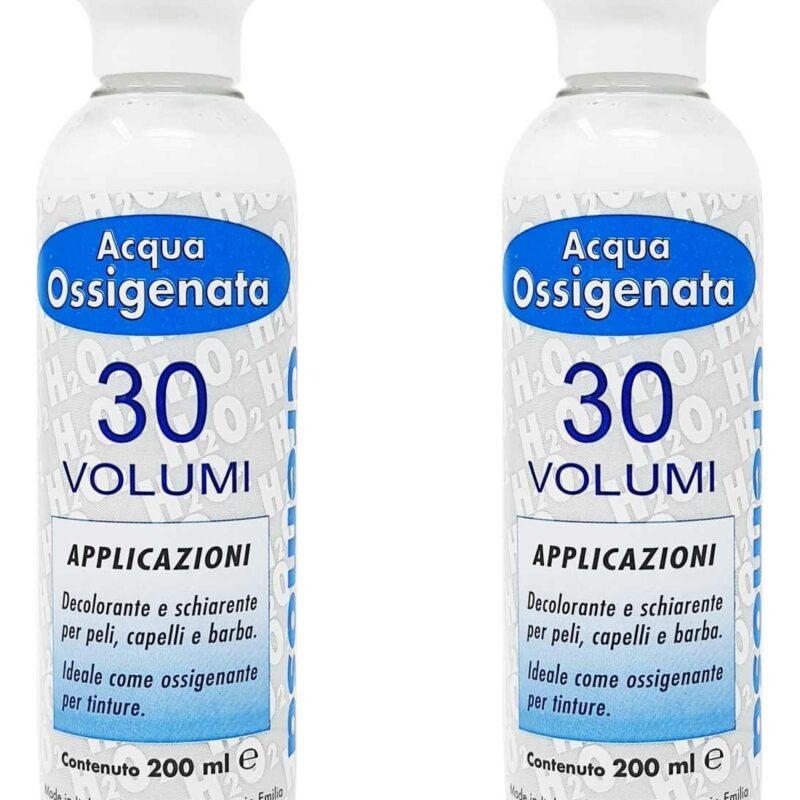 Kit 2 x Acqua Ossigenata Cremosa Professionale 30 Volumi per Tinta Made in Italy